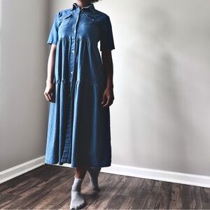 🥰SOLD🥰 Tiered Denim Maxi Dress